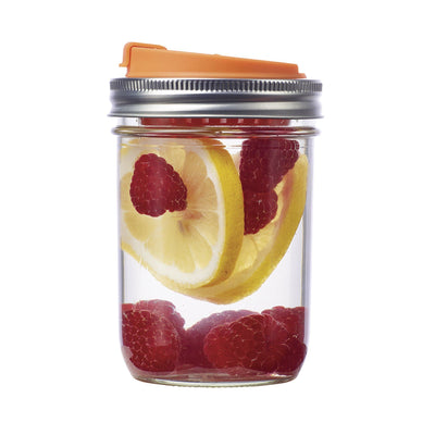 Tapa para Bebidas con Infusor de Fruta para Mason Jar boca ancha Naranja JARWARE - Coveme Jarware Accesorios Mason Jars