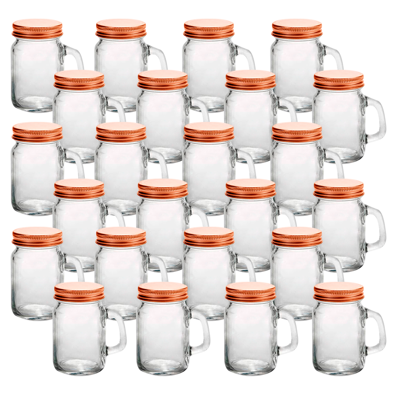 Mason Jars Mini c/Asa Liso color Cobre - Coveme Drink Lab Mason Jars Mini