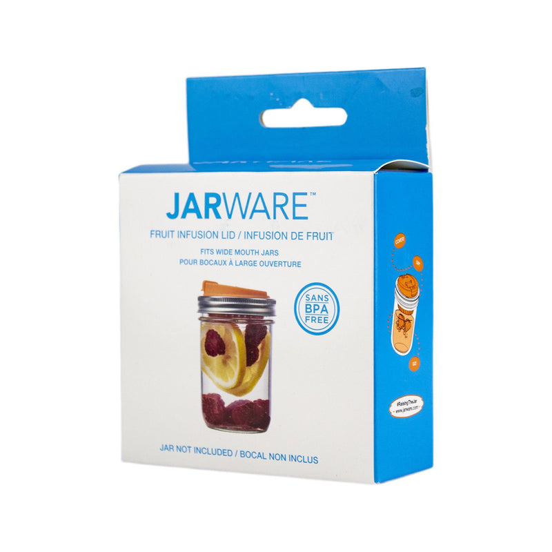 Tapa para Bebidas con Infusor de Fruta para Mason Jar boca ancha Naranja JARWARE - Coveme Jarware Accesorios Mason Jars